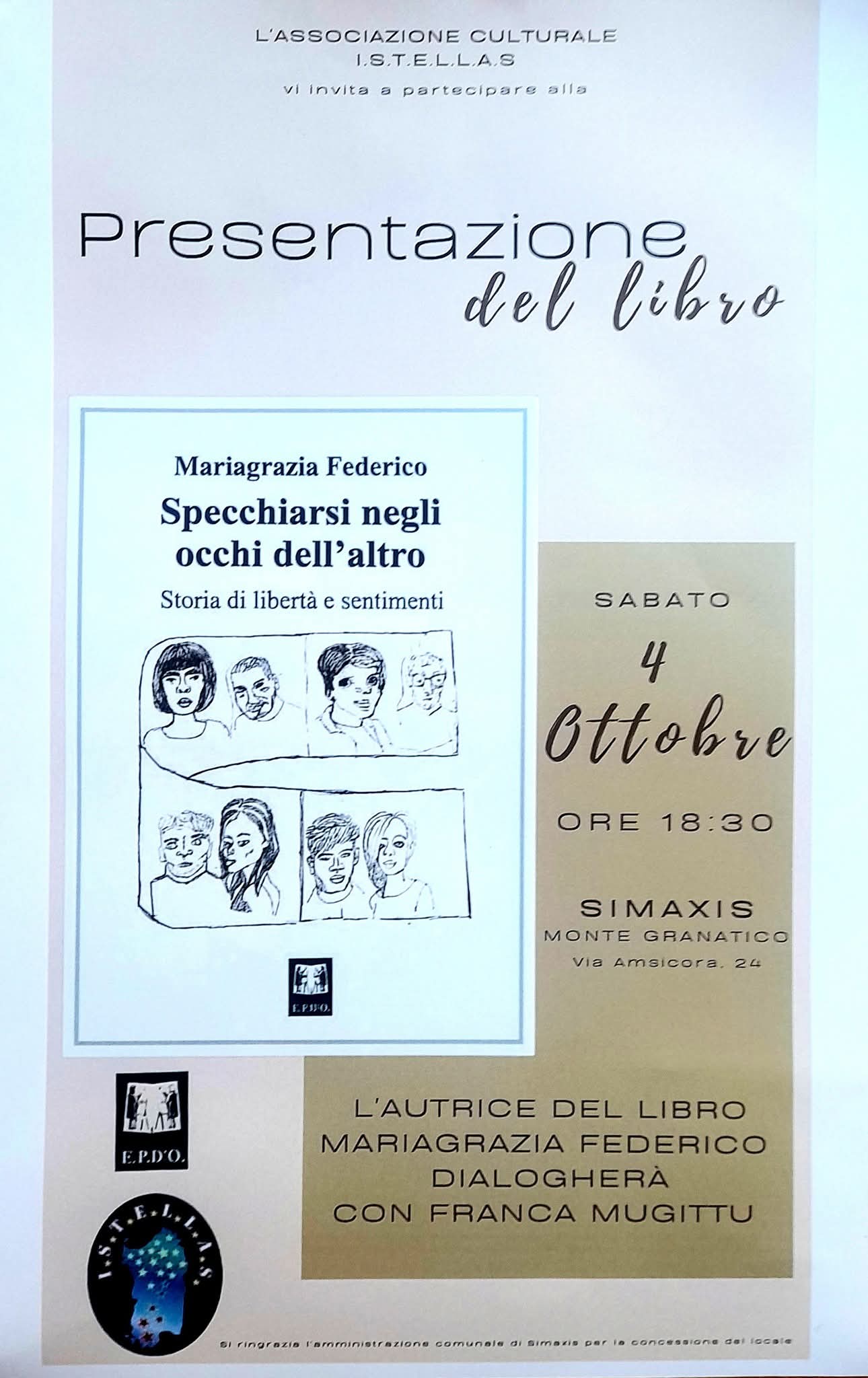 Evento Culturale Libro EPDO Mariagrazia Federico